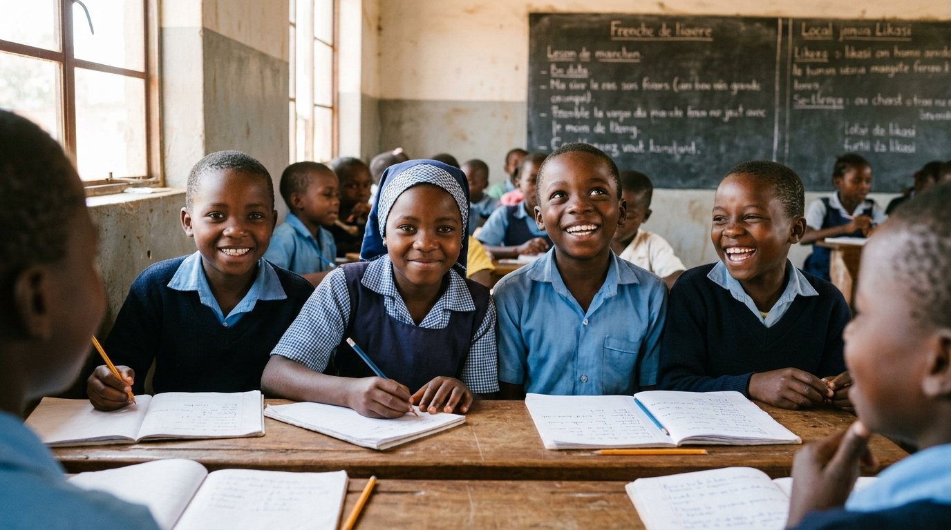 Enfants scolarisés à Likasi